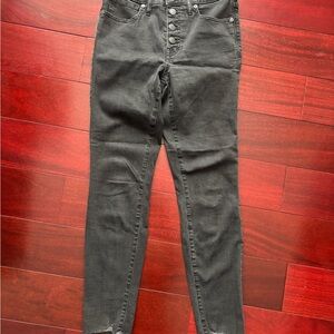 Madewell Black 9” High Rise button Front Jeans